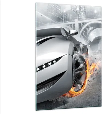 Produktbild von Bilder auf glas - Einteilig - Sportwagen Sport Rennen Geschwindigkeit - 80x120cm - Glasbilder - Wandbilder - Bilder - Wanddekoration aus Glas - Glas Bilder - Wandbild auf Glas - GPA80x120-2650