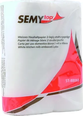 Produktbild von Küchenrolle SemyTop - 2-lagig - weiß - 26 x 21 cm - 48 Rollen