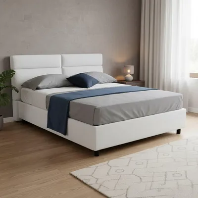 Immagine prodotto di Annus - Letto Matrimoniale, Bianco, Materasso Incluso  Italy