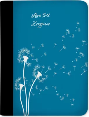 Produktbild von Zeugnismappe, Dokumentenmappe, Ordner A4, Pusteblume Blau