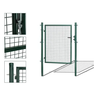 Produktbild von Fiqops Gartentor Gartentür verzinkter Stahl abschließbar 125x 100 cm , grün