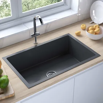 Produktbild von "im Angebot" Handgemachte Einbauspüle Schwarz Edelstahl - Spülen CC20296