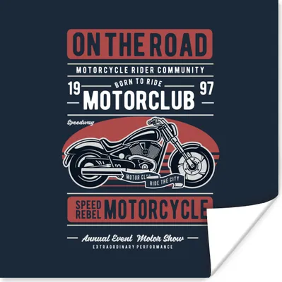 Produktbild von MuchoWow® Poster Motorrad - Retro - Zitat 30x30 cm - Wandposter - Printing