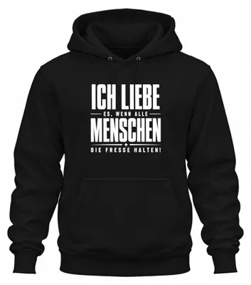 Produktbild von Ich liebe es wenn alle Menschen die Statement Sarkasmus Hoodie Kapuzenpullover, Schwarz, XXL