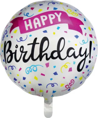 Produktbild von Folienballon Happy Birthday Konfetti Ø 45 cm