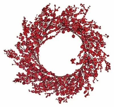 Produktbild von Weihnachtskranz Rot Kunststoff 48 x 10 x 48 cm (6 Stück)