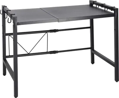 Obrázek produktu pro KIK KX2970 Nastavitelný kuchyňský stojan na mikrovlnku, 6 háčků, černý
