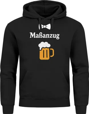 Produktbild von Hoodie Herren für das  Maßanzug Fliege Maßkrug Ersatz Tracht Pullover Volksfest Bierfest Outfit Spruch Lustig Moonworks®