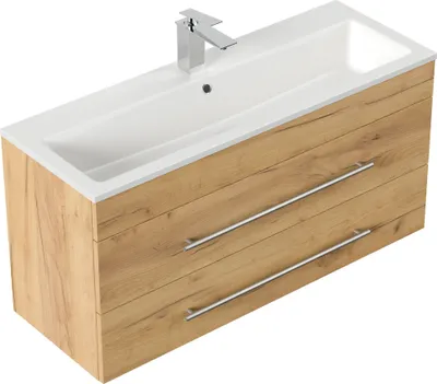 Produktbild von Badmöbel Mars 1000 SlimLine SoftClose Schubladen eiche gold : Eiche Gold