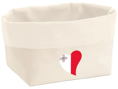 Produktbild von Huuraa Organizer Malta Flagge Herz 3 Liter Medium Canvas Baumwolle Utensilo Geschenkidee