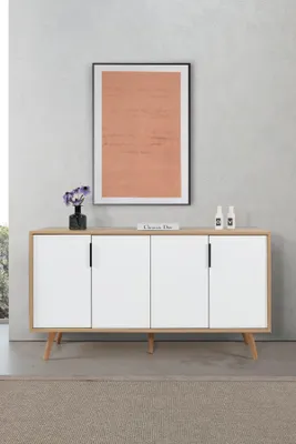 Image de Skye Decor, console de qualité supérieure (3 pièces) en chêne saphir, 150 cm, 100% mélaminé