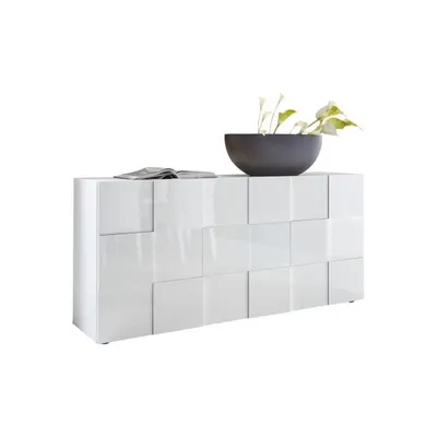 Zdjęcie produktu dla Komoda Dama 3-drzwiowa w stylu szachownicy - szer. 181 cm