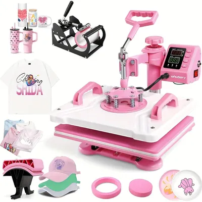 Productafbeelding van Warmtepers - Hittepers - Transferpers - Sublimatiepers - Textielpers - 5-in-1 Multifunctionele Warmtepers