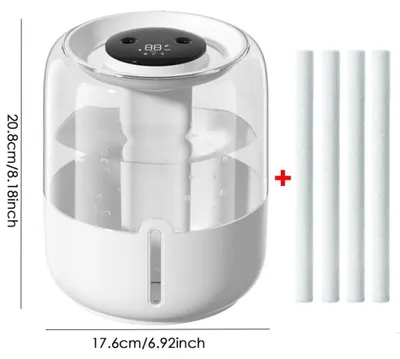 Produktbild von Luftbefeuchter mit 4-Liter-Wassertank, 3 Sprühmodi, LED-Display und Nachtlicht, USB-betrieben