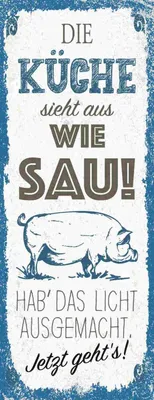 Produktbild von vianmo Holzschild 27x10 cm Die Küche sieht aus wie Sau! Kochen