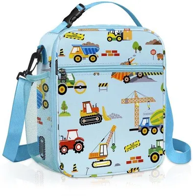 Immagine prodotto di Piccola borsa termica blu impermeabile per bambini, ideale per picnic, scuola e auto