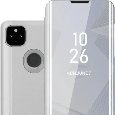 Image de Cadorabo Housse de téléphone portable pour Google PIXEL 4A en argent Cover Backcover Housse Book Case Booklet