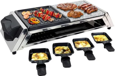 Produktbild von Syntrox Germany Raclette-Grill 8 Personen heißer Stein 1200W Edelstahl