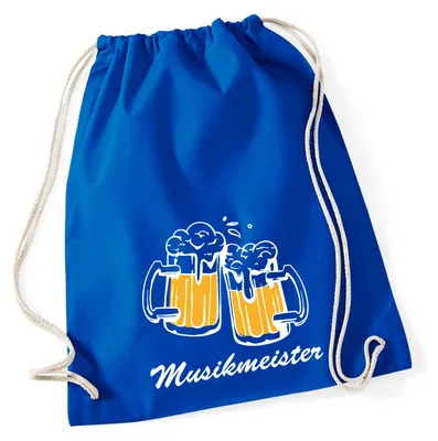 Produktbild von Huuraa Turnbeutel Musikmeister Schützenfest 12 Liter Bright Royal Baumwolle Rucksack Geschenkidee
