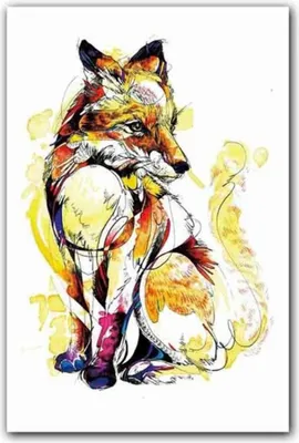 Produktbild von TPFLiving Kunstdruck LW-802 (OHNE RAHMEN) Poster - Leinwand - Wandbild - Hochauflösender Giclée-Druck, langlebig und hochwertig - Grafitti Art - Bunte Tiermotive - Größe: 40x50cm