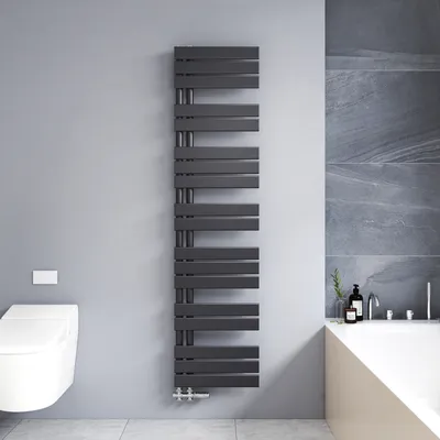 Produktbild von Heilmetz Badheizkörper 1662x400x59mm Seitenanschluss 731 Watt Anthrazit, Handtuchtrockner Handtuchwärmer Flach Design Heizkörper für Bad Ohne heizstab