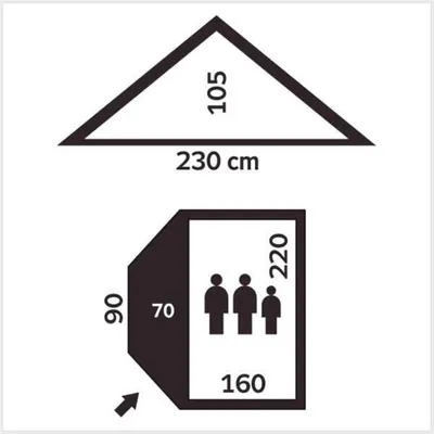 Produktbild von Expeditionszelt Top 2,5 für 3 Personen, Oliven, Iglu doppelwandig, 10000 mm Wassersäule, wintertauglich