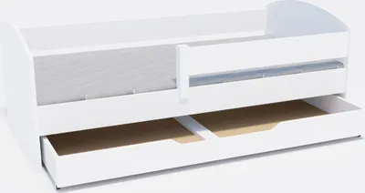 Produktbild von Kinderbett Classic 180x80 Kinderbett mit Rausfallschutz & Lattenrost weiß 80 x 180 für Mädchen und Jungen ohne Matratze, mit Schubladen