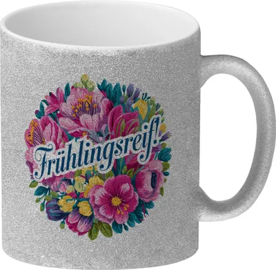 Produktbild von Frühlingsreif Blumendesign Glitzer-Kaffeebecher