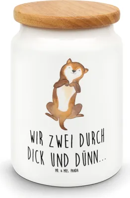 Produktbild von Mr. & Mrs. Panda behälter Hund Streicheln - Weiß - Geschenk, Dose, Bauch, zuckerdose, Teedose, Kaffeedose, Sprüche, Frischhaltedose, Süß, Kraulen, Keksdose, Hunde