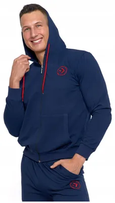 Immagine prodotto di Moraj - Maglione da uomo, taglia S - Felpa con cappuccio, blu scuro - Giacca sportiva da uomo - Felpa con cappuccio