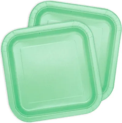 Produktbild von 16 kleine quadratische Papp Teller in Pastell Mint