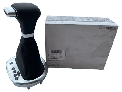 Image de Pommeau de levier de vitesse pour VW Touran 1T, modèle DSG, en cuir, pour boîte automatique, de couleur noire