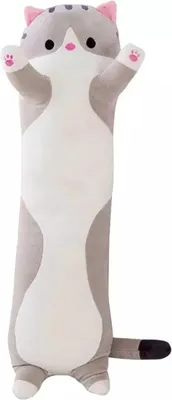 Produktbild von Lange Katze Maskottchen Kuscheltier Plüsch Puppe Kätzchen Grau 70 cm