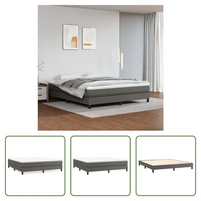 Produktbild von The Living Store Bettgestell Grau 160x200 cm Kunstleder