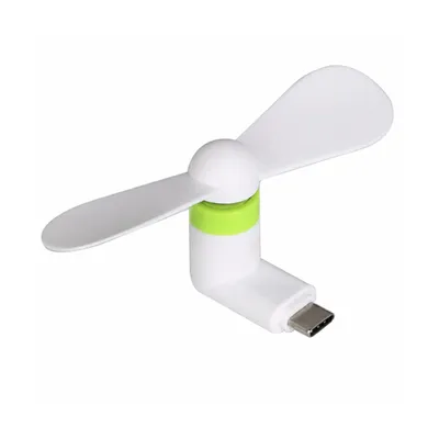 Produktbild von USB-C Handy Ventilator Weiß – Mini Ventilator für Smartphone, Tragbarer USB-C Handy Lüfter