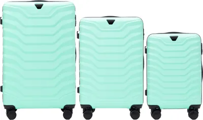 Produktbild von Wings PEAFOWL 3er Set Koffer hellgrün - ABS+ robuste Reisebegleiter