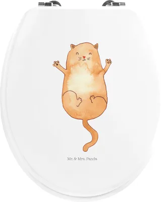 Produktbild von Mr. & Mrs. Panda WC Brille Katze Umarmen - Weiß - Geschenk, Klobrille, WC-Sitz, Haustier, Sitz, Toilettendeckel, Klodeckel, Cat, Cats, Katzen, klo deckel