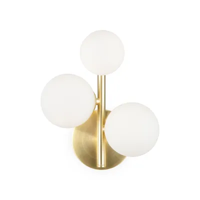 Immagine prodotto di Applique, metallo, vetro, oro, bianco opaco, H 24,5 cm