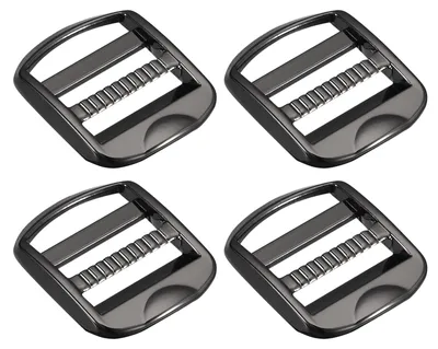 Metall-Stufenschnalle 32 mm, 4 Stück, schwarz, verstellbar