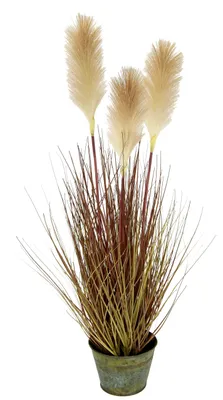 Produktbild von Pampasgras im Topf Federgras Ufergras Seidenblumen Grasbusch Dekogras Gras Kunst