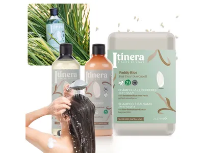 Obrázek produktu pro ITINERA Kosmetická sada: šampon + kondicionér s fermentovanou rýžovou vodou 2x370 ml