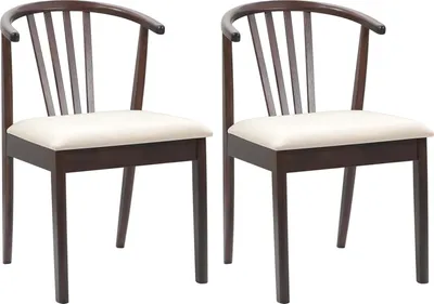 Immagine prodotto di vidaXL Sedia da pranzo, 2 pezzi. Legno massello di gomma, colore marrone chiaro