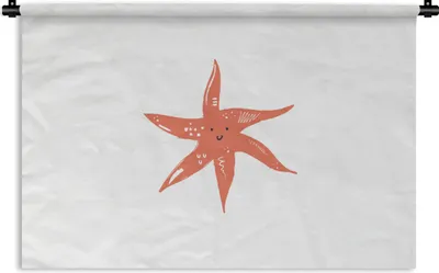 Produktbild von MuchoWow® Wandteppich Wandbehang Seestern - Rosa - Pastell 120x80 cm Tapisserie Dekoration Wandtuch - Wanddekorationen - Wandtücher