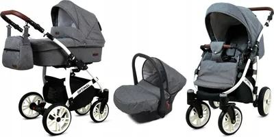 Obrázek produktu pro BabyLux® Optimal | Kocárek 3v1 Set | Grey Flex | Kombinovaný kocárek | Sada kocárku | Kocárek pro deti
