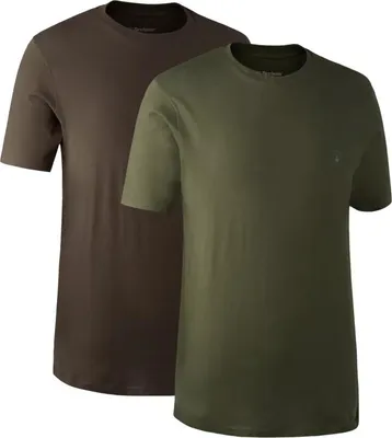 Zdjęcie produktu dla T-SHIRT DEERHUNTER 2-PACK 8651- Zielony/Brązowy Liść -2XL