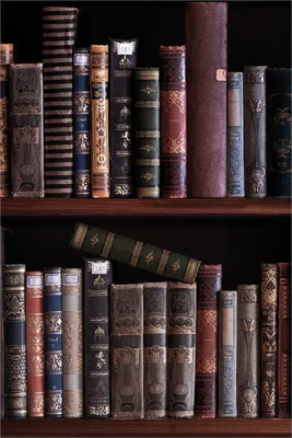 Produktbild von Wallario Poster - Bücherregal mit alten Büchern, Kunstdruck Größe: 61 x 91,50 cm