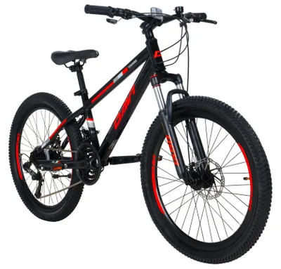 Produktbild von Mountainbike Kinderfahrrad Davi Terrano 24 Zoll, 130–160 cm, 21 Gänge, Schwarz/Rot