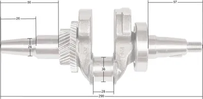 Obrázok produktu pre Loncin LC5000(D)-AS kľukový hriadeľ LC6500(D)-AS LC188F ORIGINÁLNY DIEL 130290024-0001
