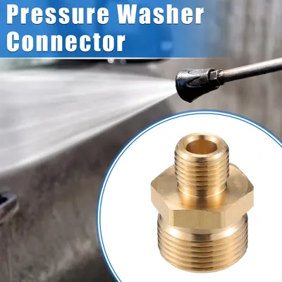 Image de Connecteur pour Nettoyeur Haute Pression, Adaptateur G1/4" vers M22x1.5 Laiton pour Tuyau Nettoyeur Haute Pression, Universel pour Raccordement Rapide en Laiton de Couleur Cuivre