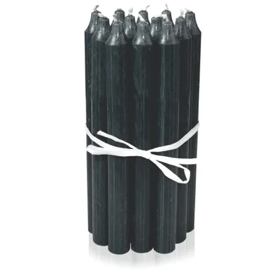 Produktbild von Dänische Premium Stabkerzen 12er Set, Leuchterkerzen, Tischkerzen, Tafelkerzen Farbe: Schwarz, Höhe: 18 cm